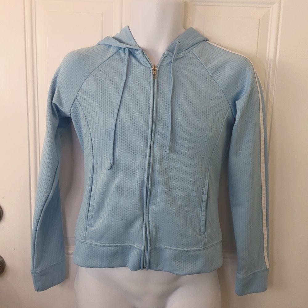 (3/$20) Prospirit light blue zip front jacket with hood